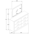 Pemberly Row 6-drawer Dresser and Framed Mirror Set in Barley Brown