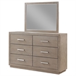 Pemberly Row 6-drawer Dresser and Framed Mirror Set in Barley Brown