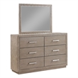 Pemberly Row 6-drawer Dresser and Framed Mirror Set in Barley Brown