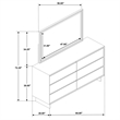 Pemberly Row 6-drawer Dresser and Beveled Mirror Set in Warm Brown