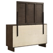 Pemberly Row 6-drawer Dresser and Beveled Mirror Set in Warm Brown