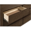 Pemberly Row 6-drawer Dresser and Beveled Mirror Set in Warm Brown
