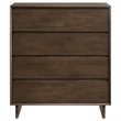 Pemberly Row Solid Wood 4-drawer Chest of Drawers in Warm Brown