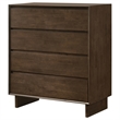 Pemberly Row Solid Wood 4-drawer Chest of Drawers in Warm Brown