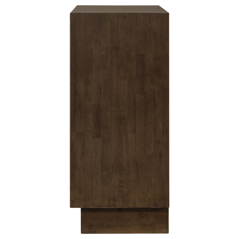 Pemberly Row Solid Wood 4-drawer Chest of Drawers in Warm Brown