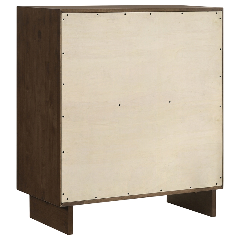 Pemberly Row Solid Wood 4-drawer Chest of Drawers in Warm Brown
