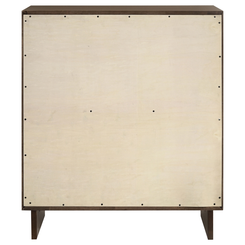 Pemberly Row Solid Wood 4-drawer Chest of Drawers in Warm Brown