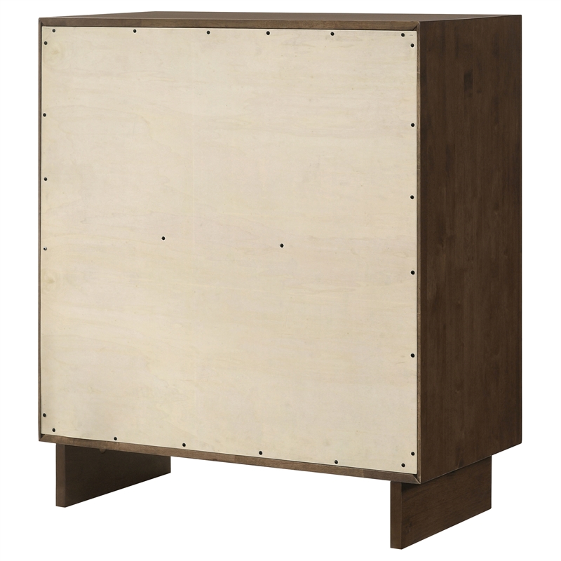 Pemberly Row Solid Wood 4-drawer Chest of Drawers in Warm Brown