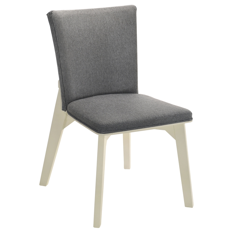 Pemberly Row Upholstered Fabric Dining Side Chair Set of 2 in Grey