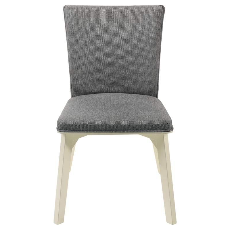 Pemberly Row Upholstered Fabric Dining Side Chair Set of 2 in Grey