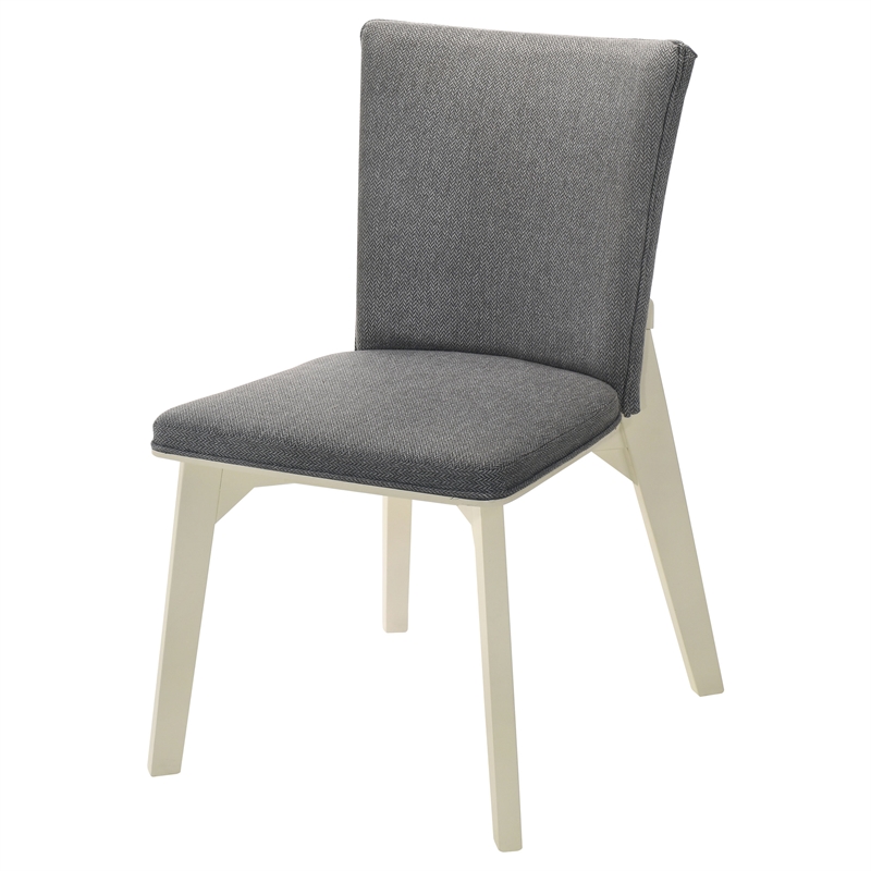 Pemberly Row Upholstered Fabric Dining Side Chair Set of 2 in Grey