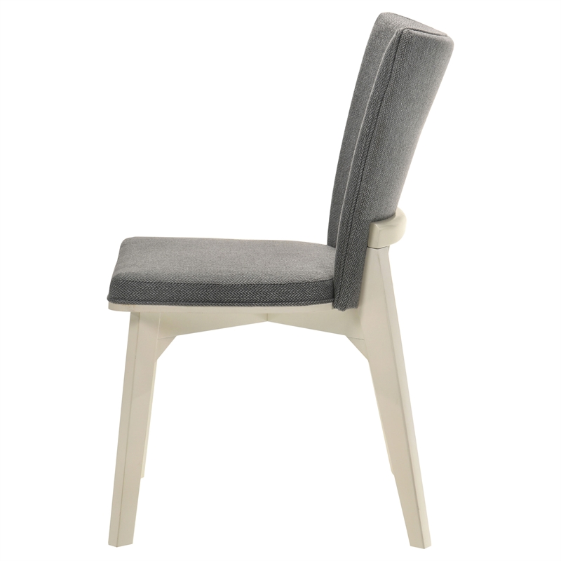 Pemberly Row Upholstered Fabric Dining Side Chair Set of 2 in Grey