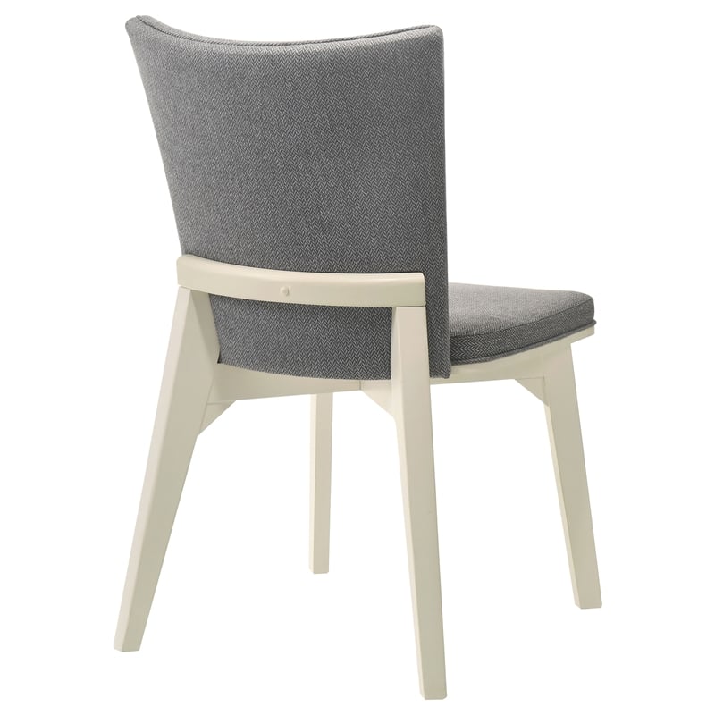 Pemberly Row Upholstered Fabric Dining Side Chair Set of 2 in Grey