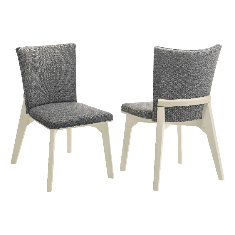 Pemberly Row Upholstered Fabric Dining Side Chair Set of 2 in Grey