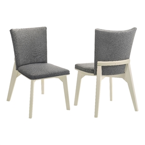 Pemberly Row Upholstered Fabric Dining Side Chair Set of 2 in Grey