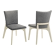 Pemberly Row Upholstered Fabric Dining Side Chair Set of 2 in Grey