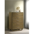 Pemberly Row Solid Rubberwood 5-drawer Chest of Drawers in Nutmeg