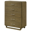 Pemberly Row Solid Rubberwood 5-drawer Chest of Drawers in Nutmeg