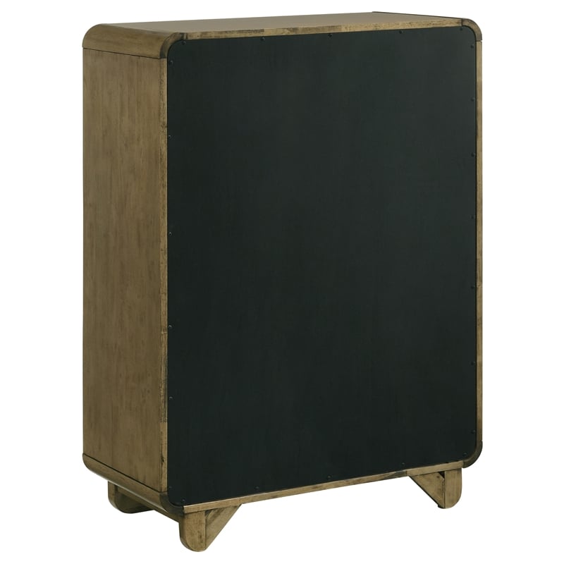 Pemberly Row Solid Rubberwood 5-drawer Chest of Drawers in Nutmeg