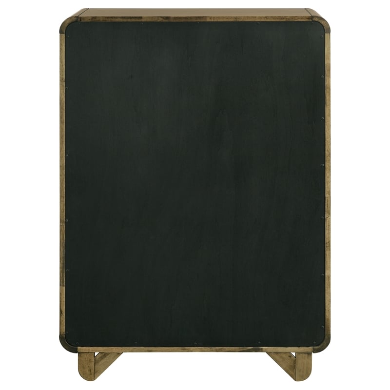 Pemberly Row Solid Rubberwood 5-drawer Chest of Drawers in Nutmeg