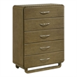 Pemberly Row Solid Rubberwood 5-drawer Chest of Drawers in Nutmeg