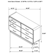 Pemberly Row Solid Rubberwood 6-drawer Dresser Cabinet in Nutmeg