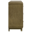 Pemberly Row Solid Rubberwood 6-drawer Dresser Cabinet in Nutmeg