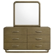 Pemberly Row Solid Rubberwood 6-drawer Dresser and Mirror in Nutmeg