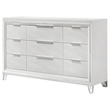Pemberly Row 9-drawer Dresser Cabinet with Acrylic Legs in White