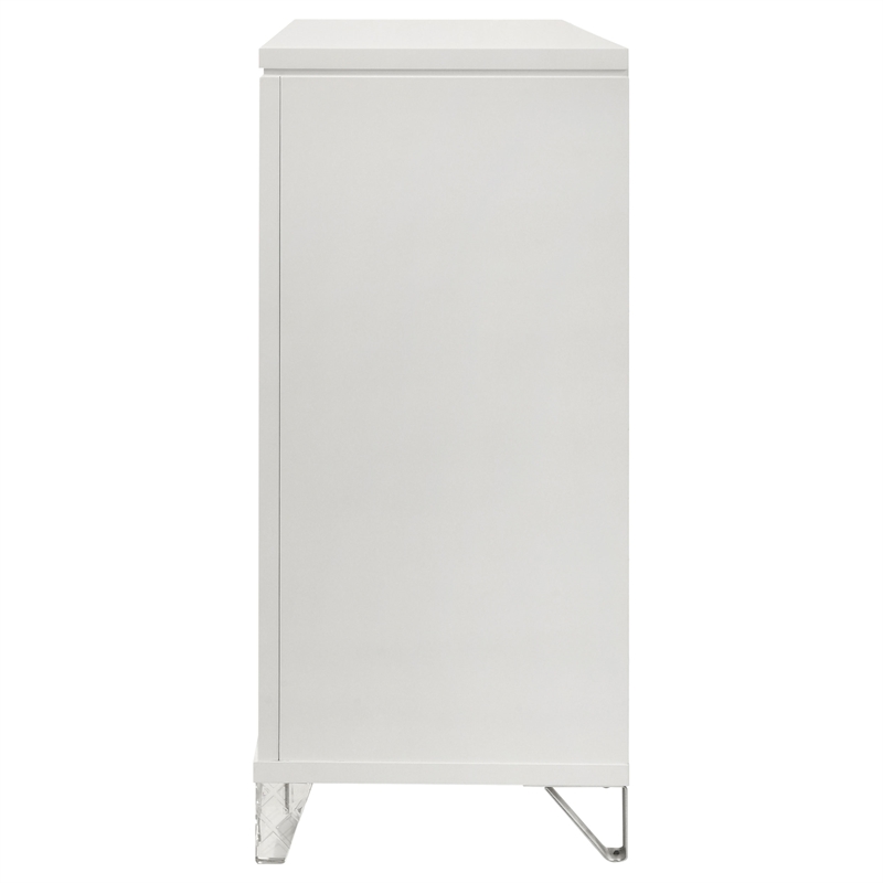 Pemberly Row 9-drawer Dresser Cabinet with Acrylic Legs in White