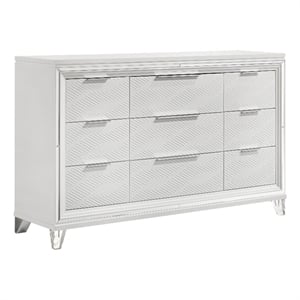 Pemberly Row 9-drawer Dresser Cabinet with Acrylic Legs in White