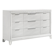 Pemberly Row 9-drawer Dresser Cabinet with Acrylic Legs in White