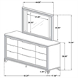 Pemberly Row 9-drawer Dresser and Touch LED Mirror Set in White
