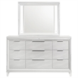 Pemberly Row 9-drawer Dresser and Touch LED Mirror Set in White