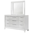 Pemberly Row 9-drawer Dresser and Touch LED Mirror Set in White