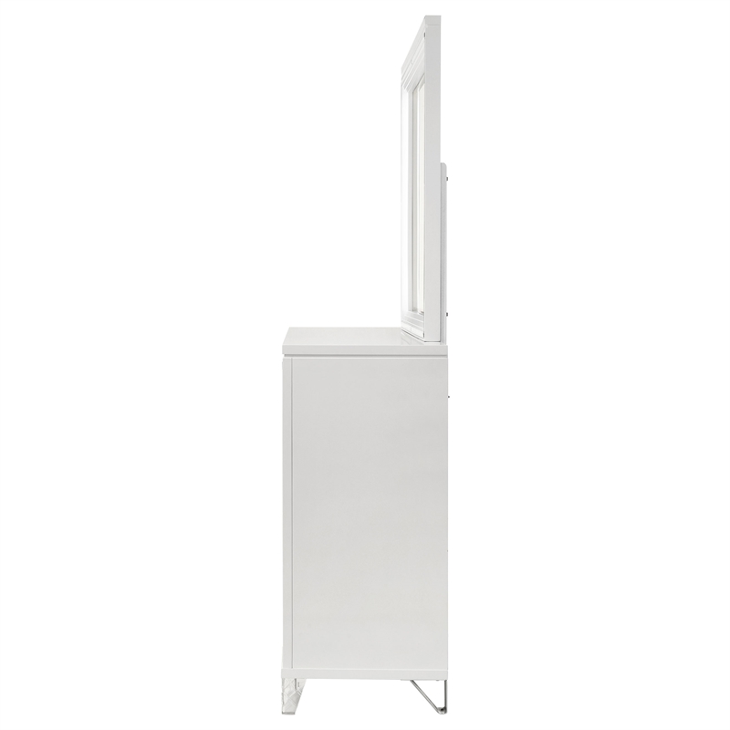 Pemberly Row 9-drawer Dresser and Touch LED Mirror Set in White