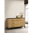 Pemberly Row 6-drawer Wood Grain Dresser Cabinet in Natural Pine