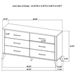 Pemberly Row 6-drawer Wood Grain Dresser Cabinet in Natural Pine