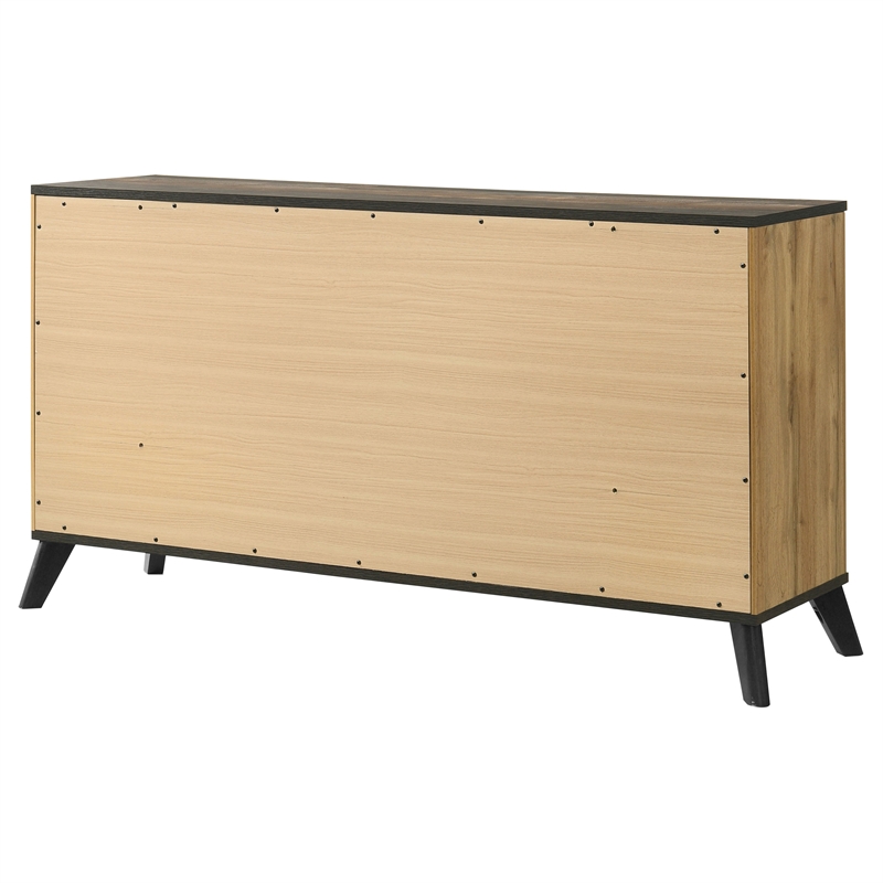 Pemberly Row 6-drawer Wood Grain Dresser Cabinet in Natural Pine