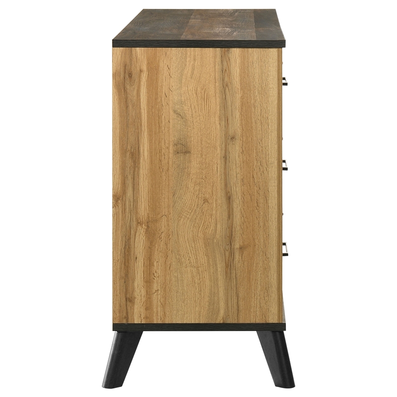 Pemberly Row 6-drawer Wood Grain Dresser Cabinet in Natural Pine