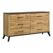 Pemberly Row 6-drawer Wood Grain Dresser Cabinet in Natural Pine
