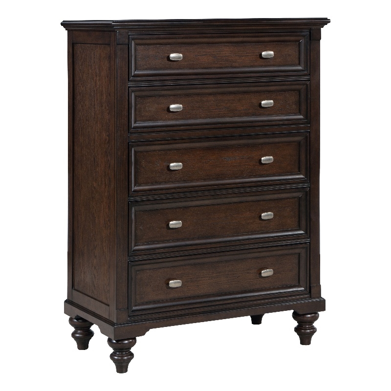 Pemberly Row 5-drawer Chest of Drawers with Dovetail Joinery in Dark Oak