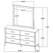 Pemberly Row 6-drawer Wood Grain Dresser and Mirror in Natural Pine