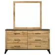 Pemberly Row 6-drawer Wood Grain Dresser and Mirror in Natural Pine