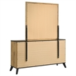 Pemberly Row 6-drawer Wood Grain Dresser and Mirror in Natural Pine