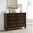 Pemberly Row 8-drawer Dresser Cabinet with Gunmetal Hardware in Dark Oak