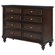 Pemberly Row 8-drawer Dresser Cabinet with Gunmetal Hardware in Dark Oak