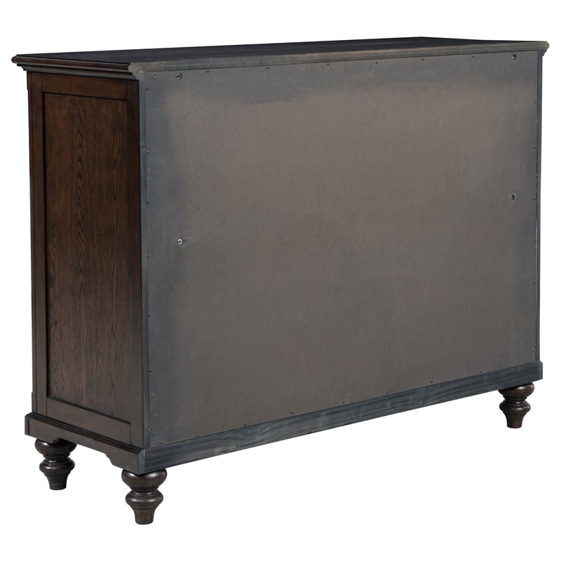 Pemberly Row 8-drawer Dresser Cabinet with Gunmetal Hardware in Dark Oak