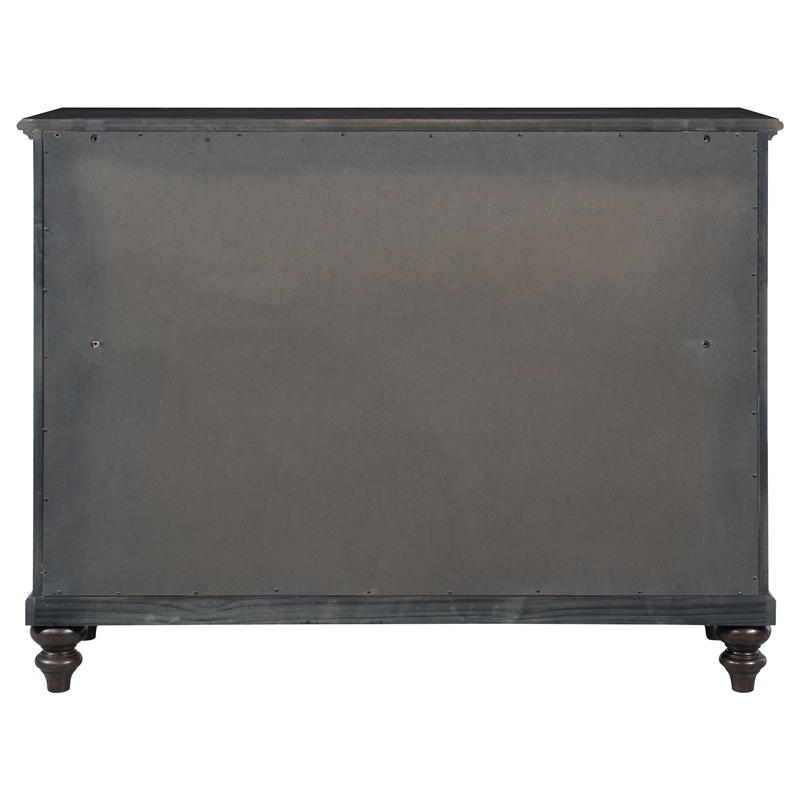 Pemberly Row 8-drawer Dresser Cabinet with Gunmetal Hardware in Dark Oak