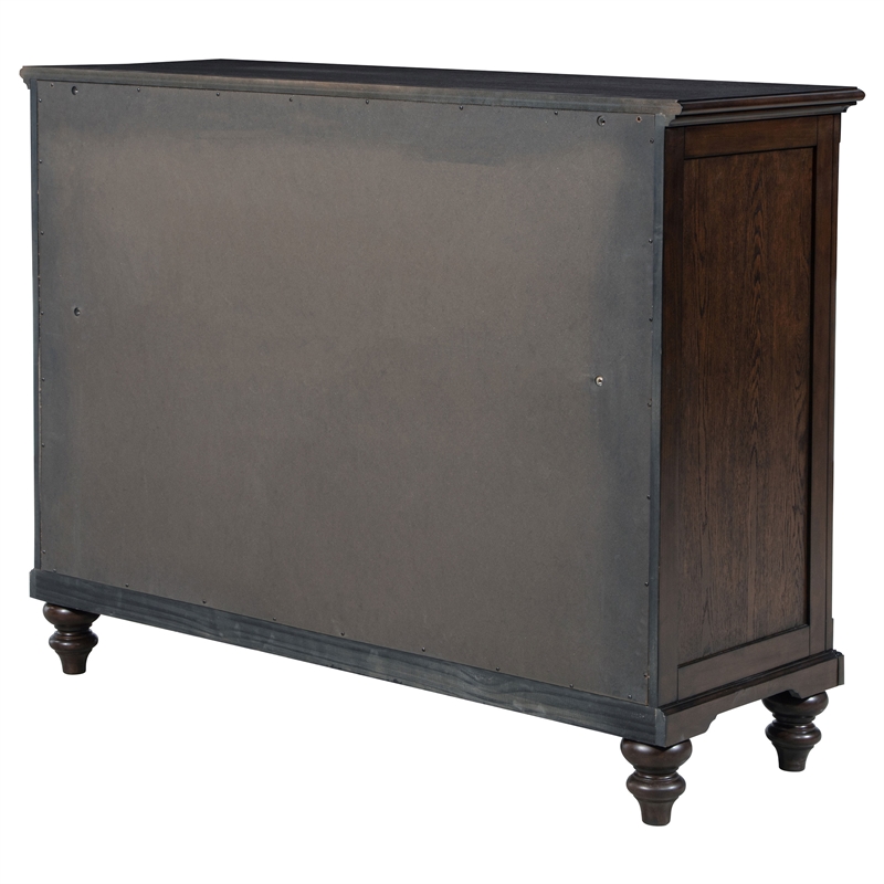 Pemberly Row 8-drawer Dresser Cabinet with Gunmetal Hardware in Dark Oak